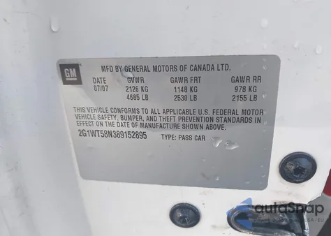 2008 Chevrolet Impala Lt from USA, damaged, VIN 2G1WT58N389152895